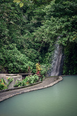 Fototapeta premium Small waterfall near hot springs.