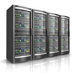 network workstation servers 3d illustration