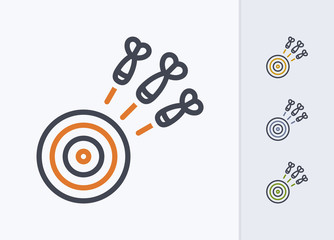 Fototapeta premium Darts & Bullseye - Pastel Dash Icons . A professional, pixel-aligned icon .