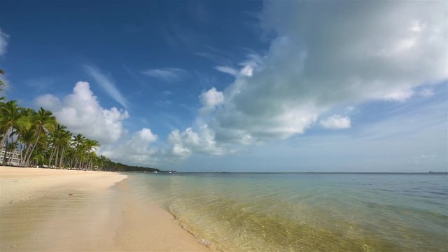 Beautiful ocean beach in dominican republic at sunny morning