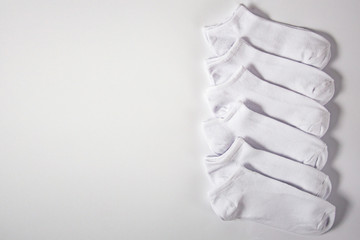 White sock close-up on isolated white background