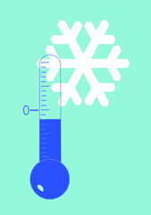 Weather Thermometer Vector. Cold Icon.