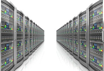 Obraz premium network workstation servers 3d illustration