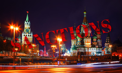 Decision on sanctions against Russia. Broken text. Sanction on church and towers of Kremlin at...