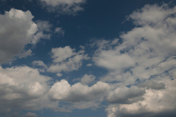 blue sky bright blue with white clouds