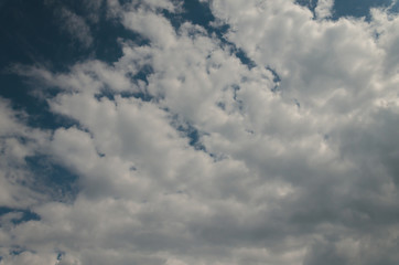 blue sky bright blue with white clouds