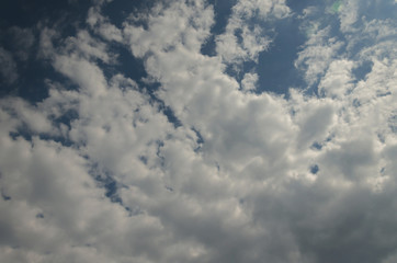 blue sky bright blue with white clouds