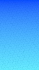 Translucent honeycomb on a gradient blue sky background. Perspective view on polygon look like honeycomb. Isometric geometry. Vertical image orientation. 3D illustration