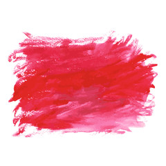 Bloody red watercolor vector texture background with dry brush stains, strokes and spots isolated on white. Abstract artistic frame, place for text or logo. Acrylic hand painted gradient backdrop.