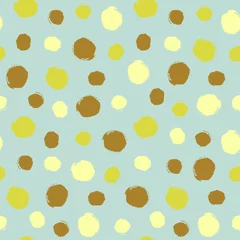 Photo sur Plexiglas Polka dot Doré, jaune, chartreuse, marron aquarelle peinte à la main à pois sans soudure de fond. Cercles d& 39 encre acrylique, texture ronde de confettis. Illustration vectorielle, textile en tissu, conception de cartes de voeux