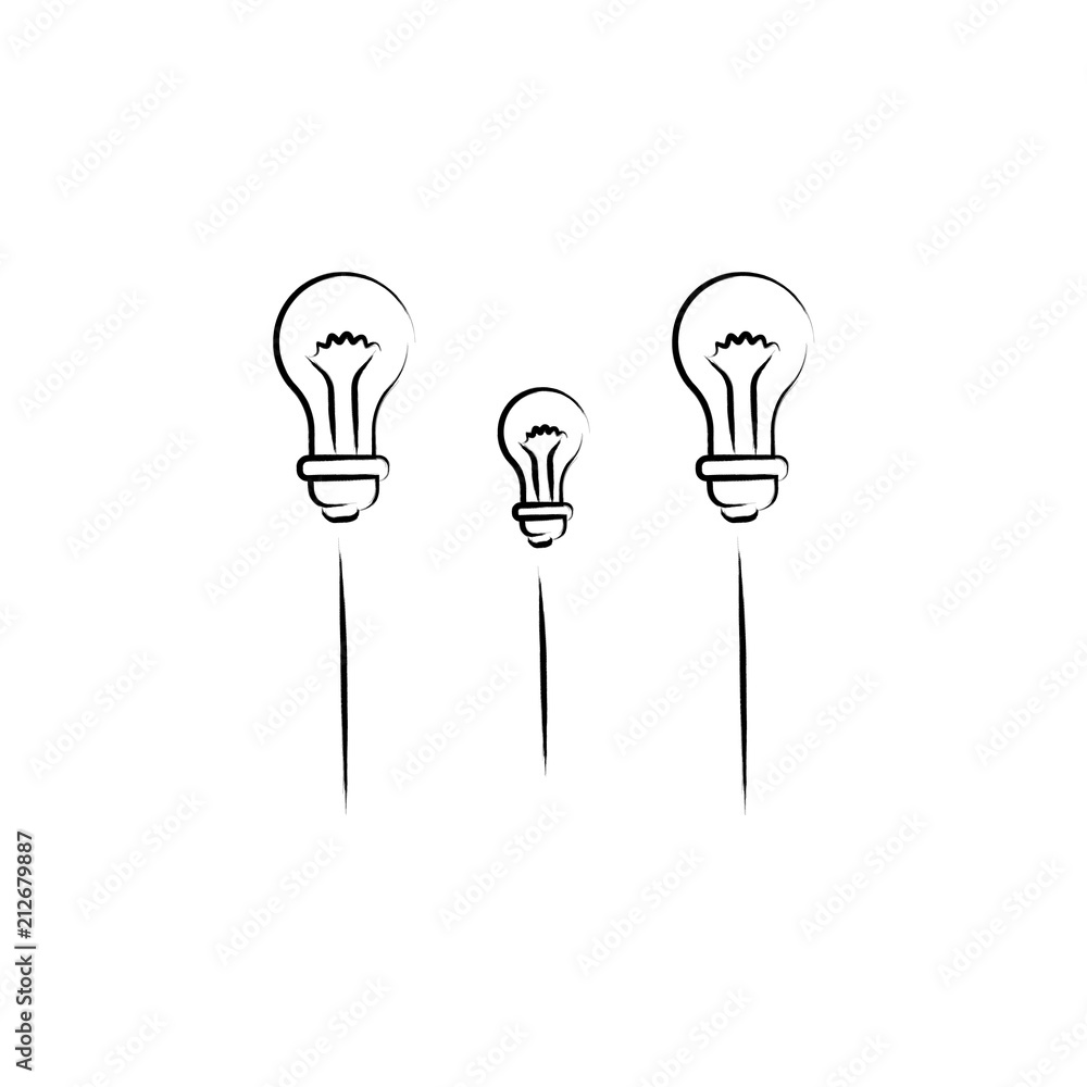 Poster take off light bulbs icon. element of idea icon for mobile concept and web apps. sketch style take o