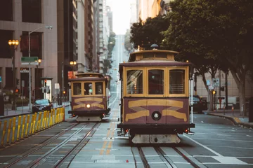 Deurstickers San Francisco Cable Cars op California Street, Californië, VS © JFL Photography