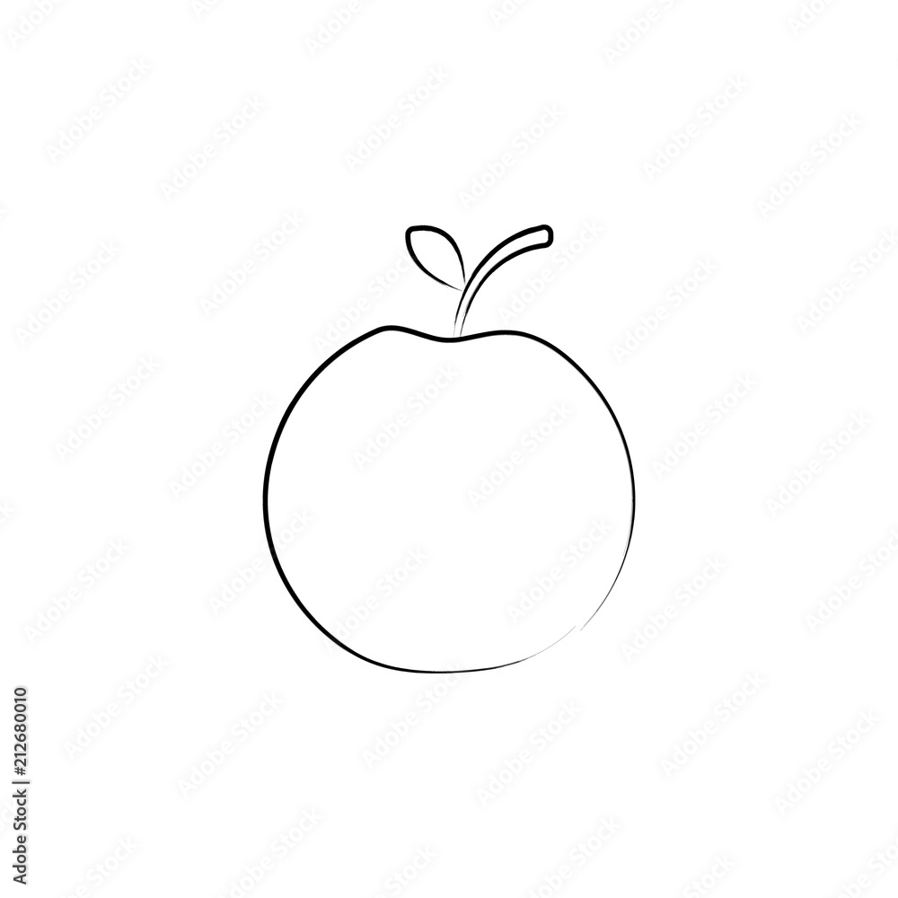 Poster an apple icon. element of idea icon for mobile concept and web apps. sketch style an apple icon can 