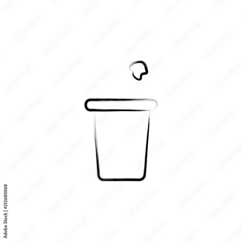 Poster paper in the trash can icon. element of idea icon for mobile concept and web apps. sketch style pape