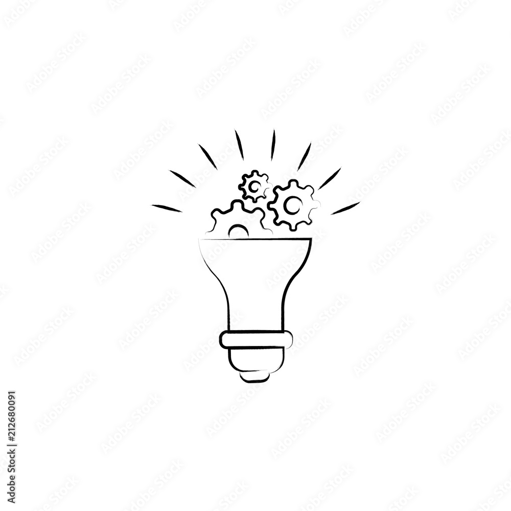 Poster lamp mechanism icon. element of idea icon for mobile concept and web apps. sketch style lamp mechani