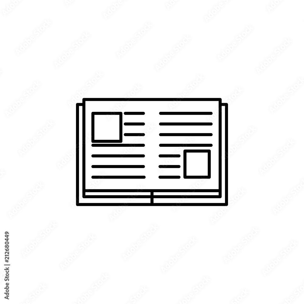 Aufkleber book with illustrations icon. element of education icon for mobile concept and web apps. thin line b