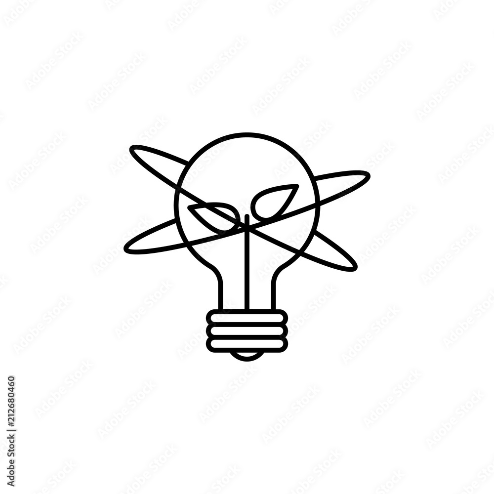 Poster light and atoms icon. element of education icon for mobile concept and web apps. thin line light and