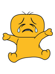 klein sitzend kind gesicht kopf traurig weinen heulen tränen unglücklich depressiv clipart comic cartoon