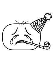 gesicht geburtstag feiern party spaß kopf traurig weinen heulen tränen unglücklich depressiv clipart comic cartoon