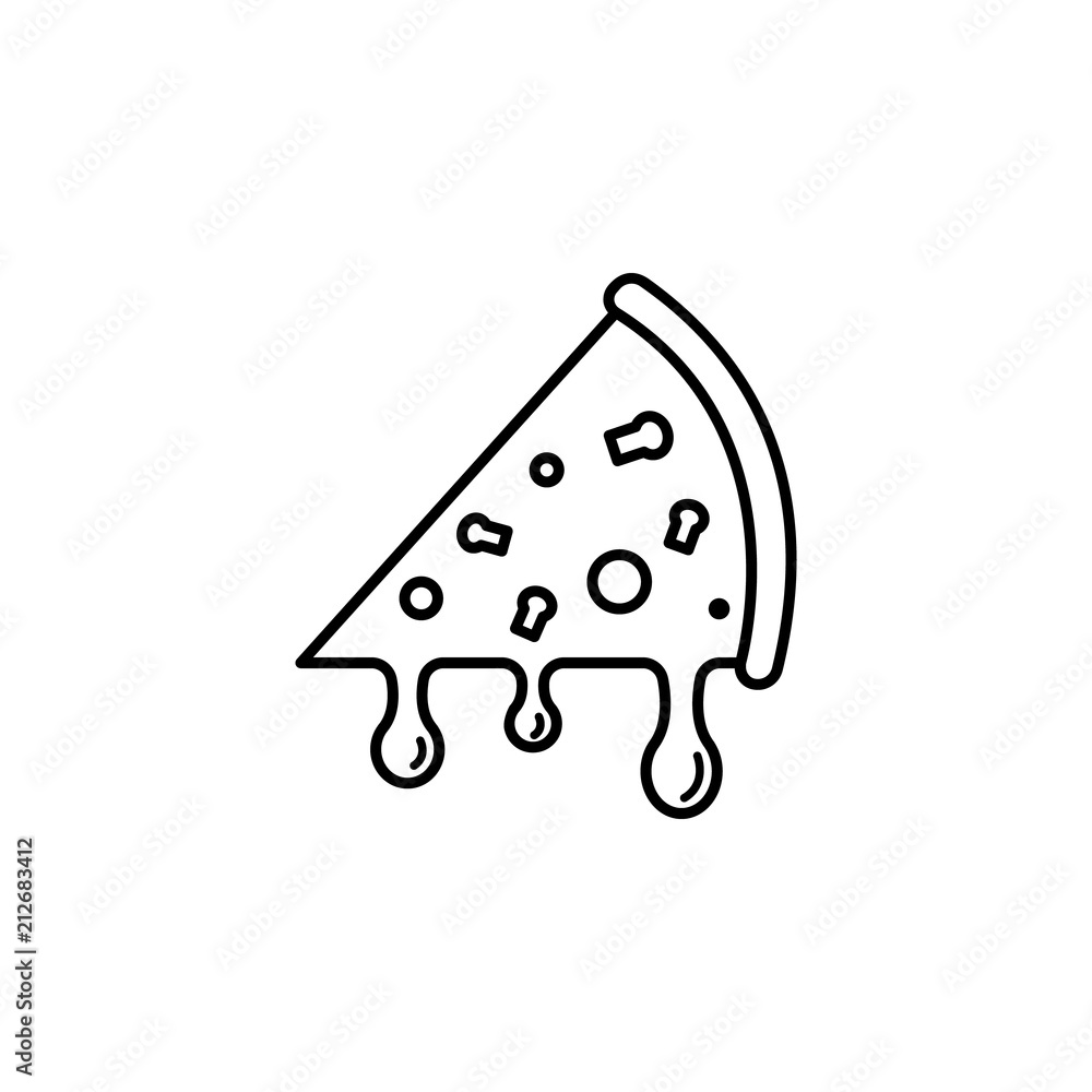 Aufkleber piece of pizza icon. element of food and drinks icon for mobile concept and web apps. thin line piec