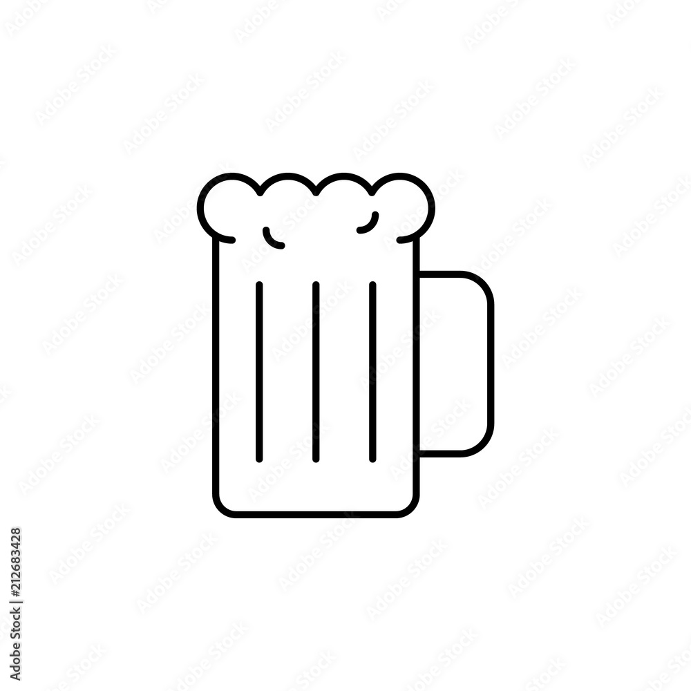 Poster mug of beer icon. element of food and drinks icon for mobile concept and web apps. thin line mug of 