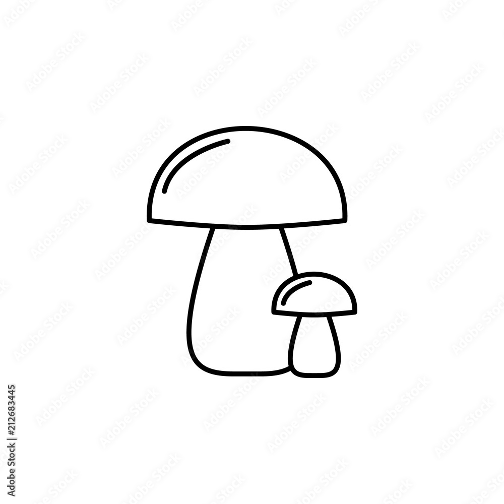 Poster mushrooms icon. element of food and drinks icon for mobile concept and web apps. thin line mushrooms
