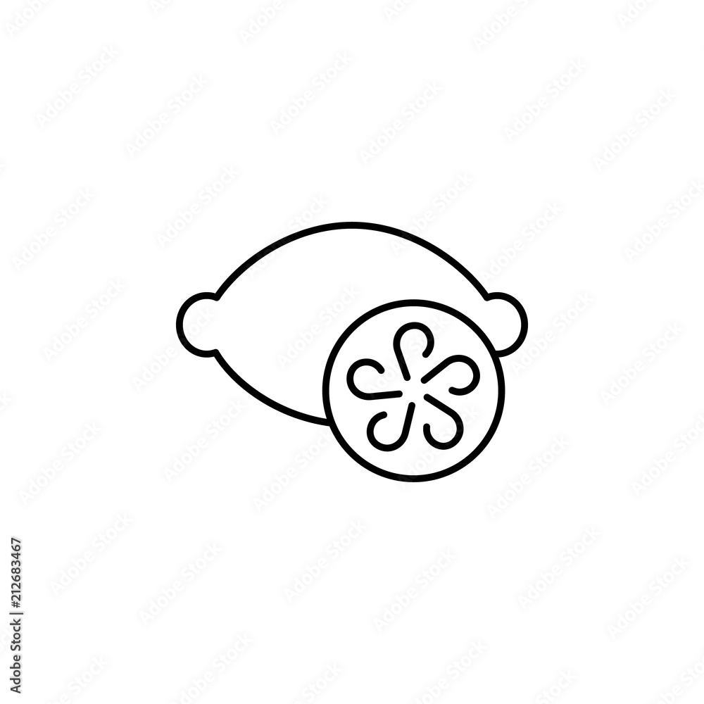 Poster lemon icon. element of food and drinks icon for mobile concept and web apps. thin line lemon icon ca