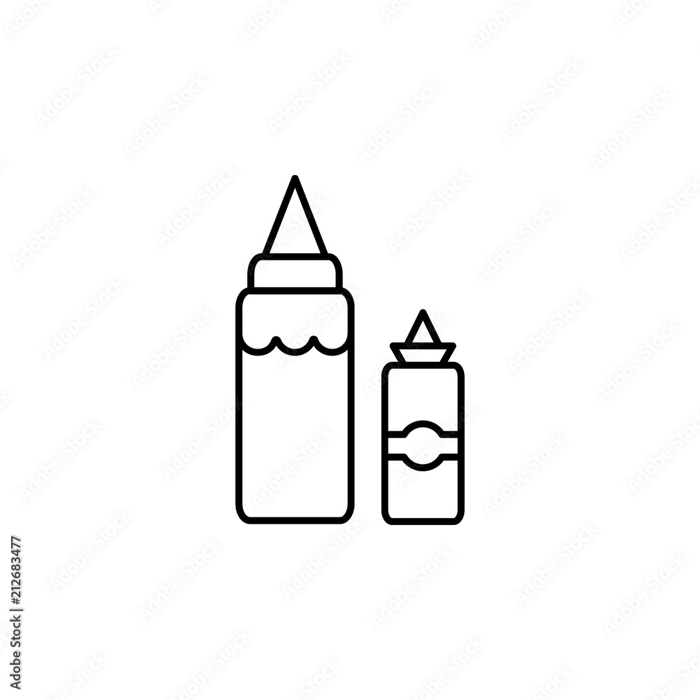 Poster ketchup and mayonnaise icon. element of food and drinks icon for mobile concept and web apps. thin l