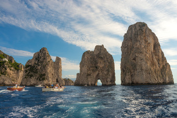 Fototapeta premium Faraglioni formations, Amalfi coast, Italy