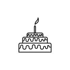 birthday cake icon. Element of food and drinks icon for mobile concept and web apps. Thin line birthday cake icon can be used for web and mobile. Premium icon