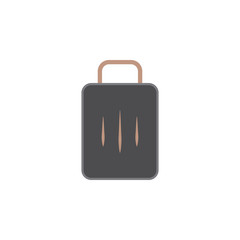 Colored flat luggage icon