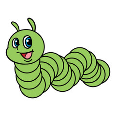Cartoon Green Caterpillar