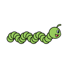 Cartoon Green Caterpillar