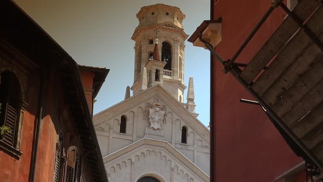  Basilica of San Zeno in Verona Italy. Is considered one of the masterpieces of Romanesque architecture in Italy,ULTRA HD 4K, 