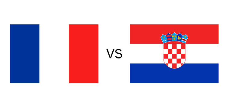 France vs Croatia flags