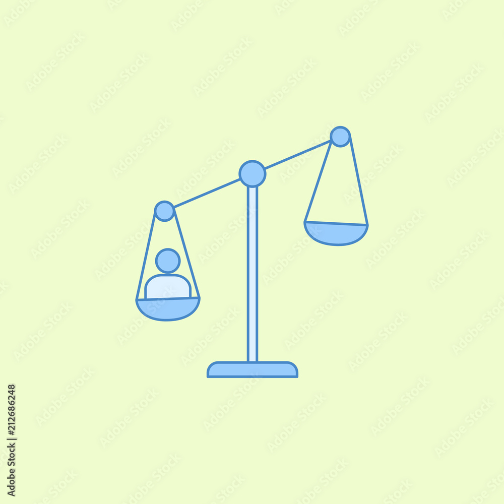 Poster man on the scales field outline icon. Element of elections icon for mobile concept and web apps. Field outline man on the scales icon can be used for web and mobile
