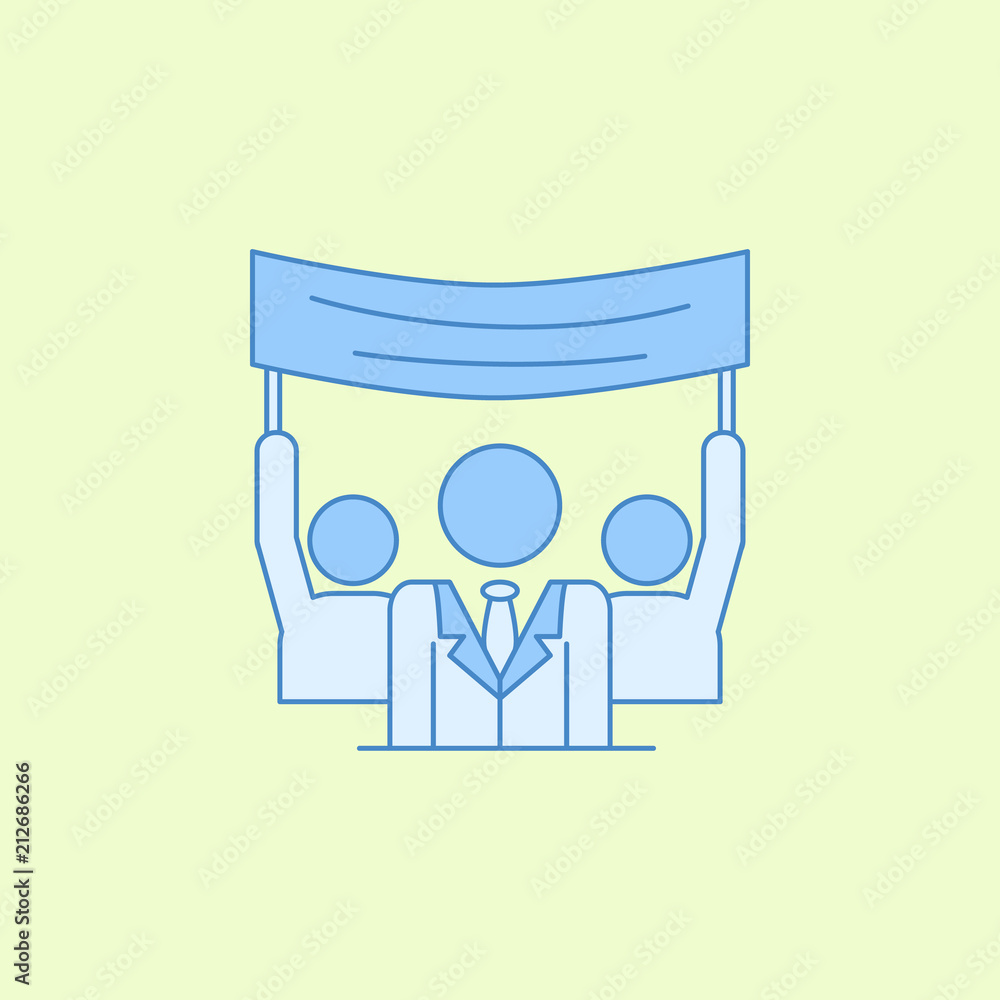Poster voter propaganda field outline icon. element of elections icon for mobile concept and web apps. fiel