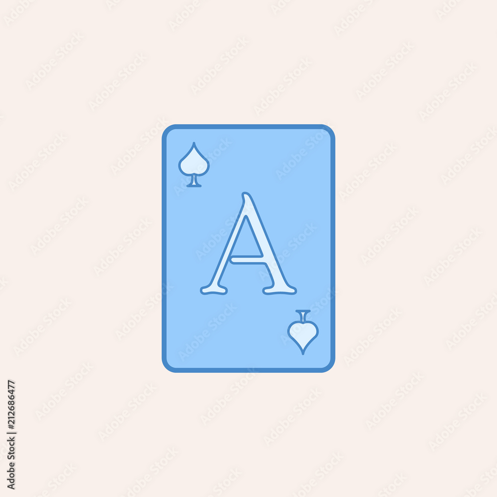 Aufkleber playing card ace icon. element of casino icon for mobile concept and web apps. field outline playing