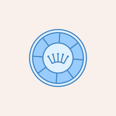 casino chip with crown field outline icon. Element of casino icon for mobile concept and web apps. Field outline casino chip with crown icon can be used for web and mobile