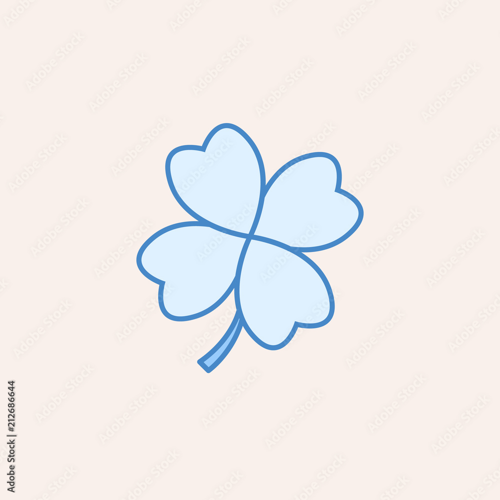 Poster clover icon. element of casino icon for mobile concept and web apps. field outline clover icon can b