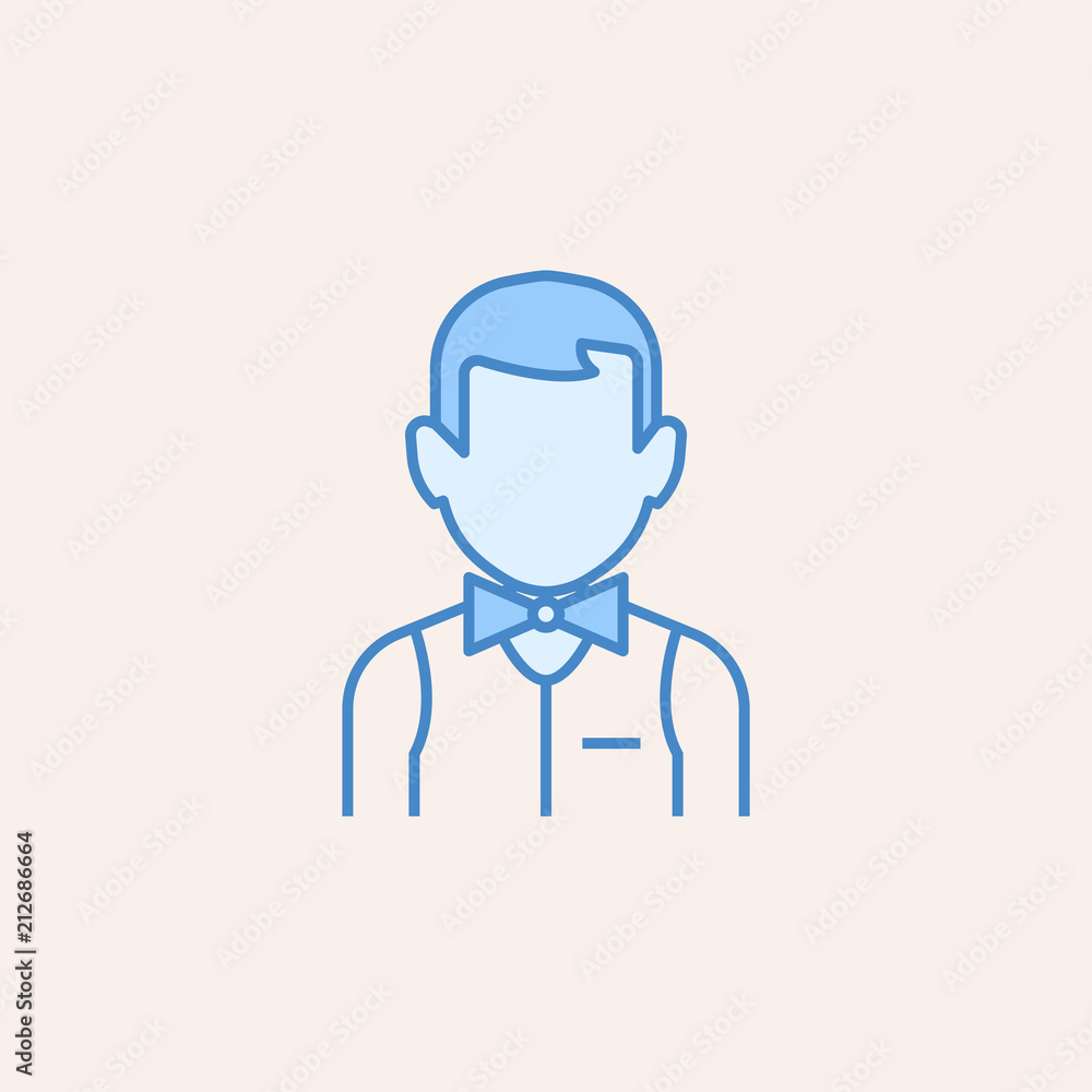 Poster croupier icon. element of casino icon for mobile concept and web apps. field outline croupier icon c