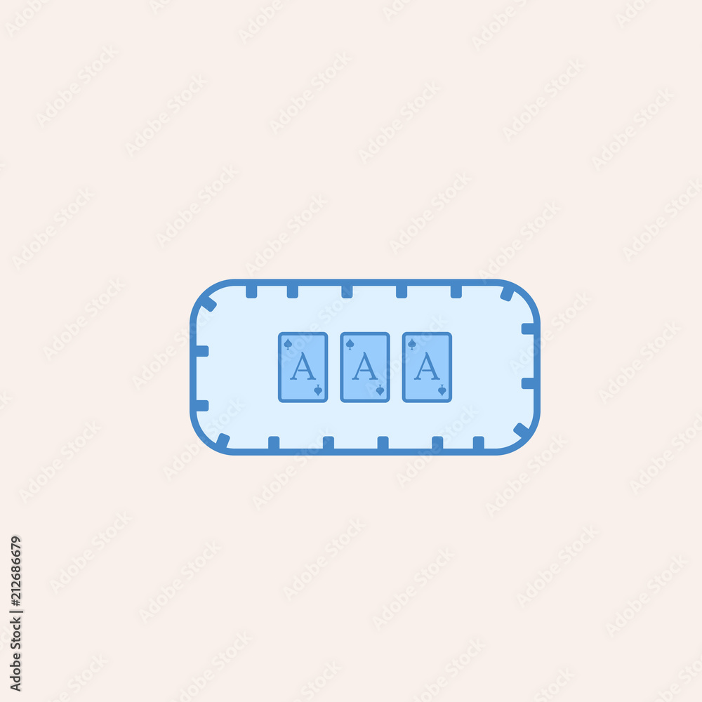 Poster playing table in the casino icon. element of casino icon for mobile concept and web apps. field outl