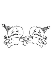 2 freunde team paar geburtstag feiern party spaß sitzend boden gesicht kopf traurig weinen heulen tränen unglücklich depressiv clipart comic cartoon