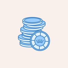 stack of game chips icon. Element of casino icon for mobile concept and web apps. Field outline stack of game chips icon can be used for web and mobile