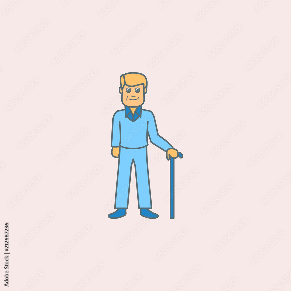 Poster old age of a man field outline icon. element of generation icon for mobile concept and web apps. fie