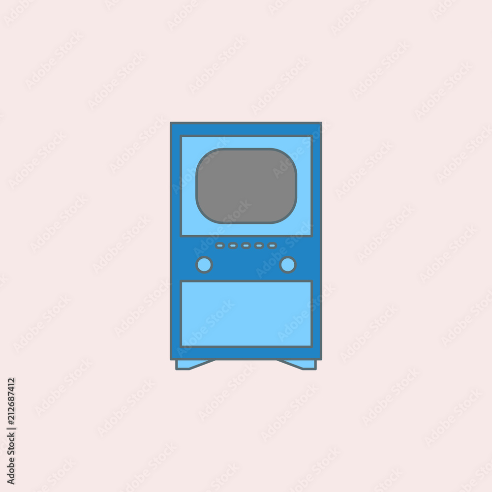 Poster first tv field outline icon. element of generation icon for mobile concept and web apps. field outli