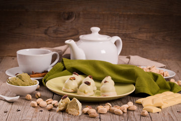 Pistachio truffles.