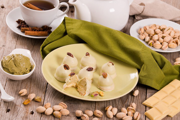 Pistachio truffles.