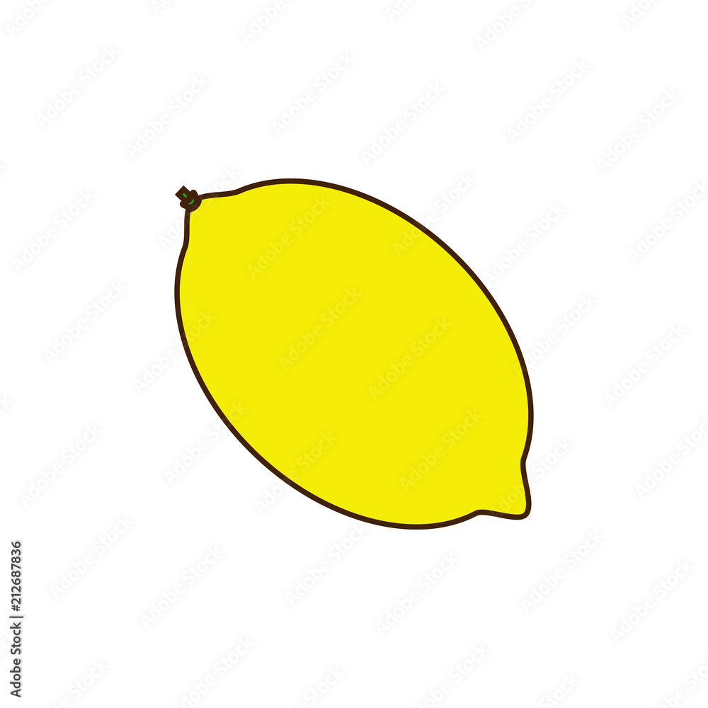 Poster lemon colored icon. element of fruits and vegetables icon for mobile concept and web apps. colored l