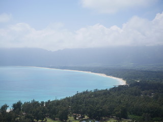 Waimanalo beach coastline Oahu island hawaii